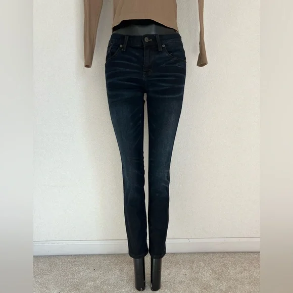 MADEWELL skinny skinny CROP dark BLUE denim JEANS w/stretch VERY NICE! - Picture 10 of 13